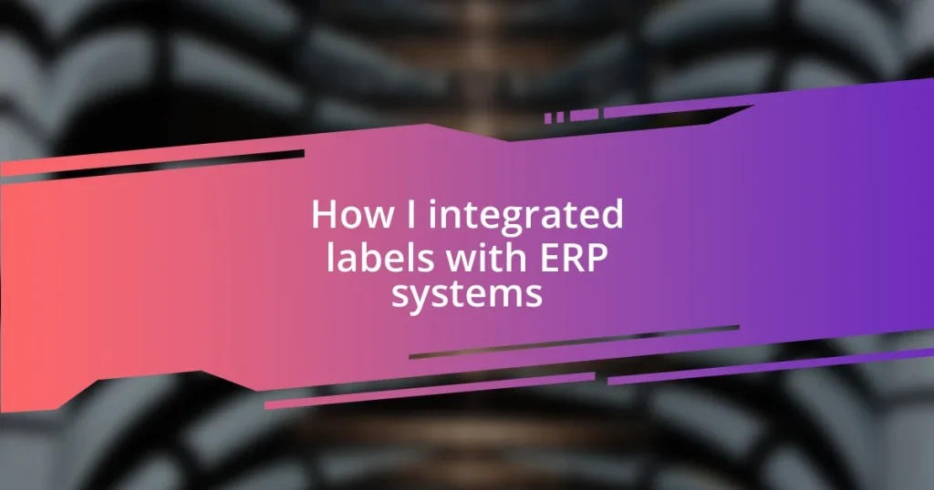 How I integrated labels with ERP systems