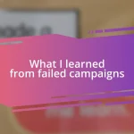 What I learned from failed campaigns