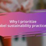 Why I prioritize label sustainability practices